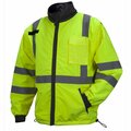 Pyramex Hi-Vis Lime Windbreaker Polyester Jacket, 4-in-1, Size 2XL RJR3410X2